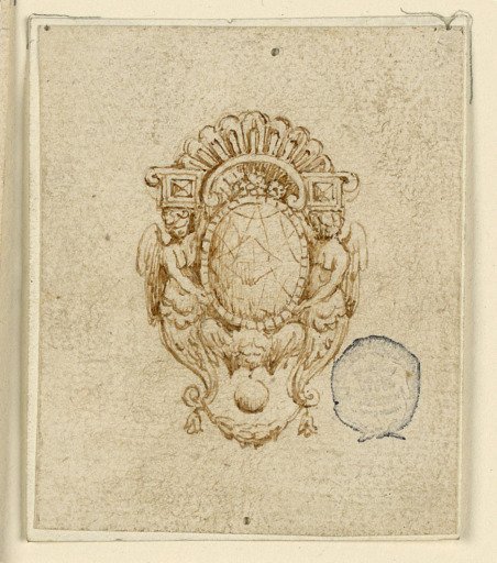 Design for Brooch with Winged Half Figures