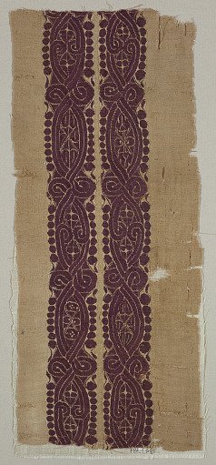 Fragment of garment with bands