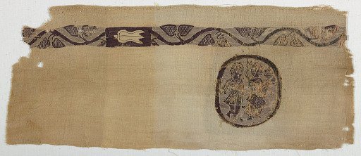 Fragment of garment with medallion and band