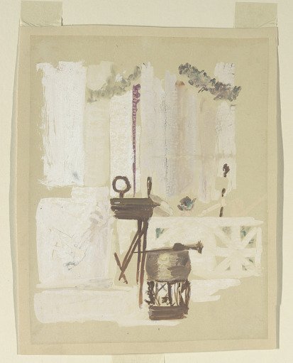 Study for the entrance of a temple, “Vintage Festival”, Mendelssohn Glee Club, New York, NY