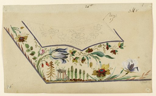 Design no. 15 for the Embroidery of a Man's Waistcoat, Unfinished