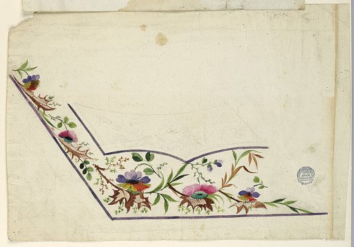 Design for the Embroidery of a Man's Waistcoat, Unfinished