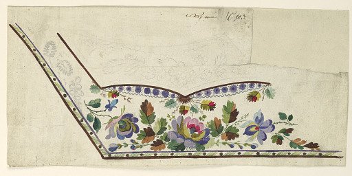 Design for the Embroidery of a Man's Waistcoat, Unfinished
