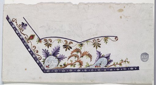 Design for the Embroidery of a Man's Waistcoat, Unfinished