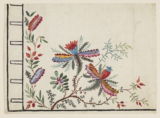 Design for Embroidery, Corner of Gentleman's Waistcoat