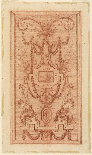 Design for a Decorative Panel (with Nymphs and Garlands)