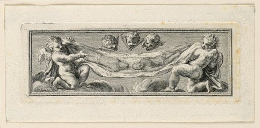 Vignette with Angels and Instruments of the Passion