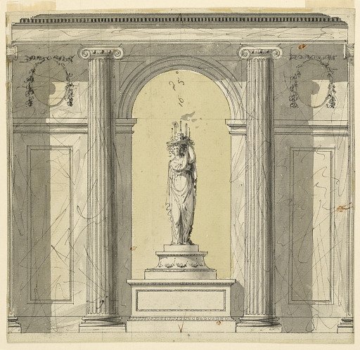 Elevation of a wall of a vestibule