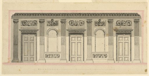Elevation of the Entrance Wall of a Hall
