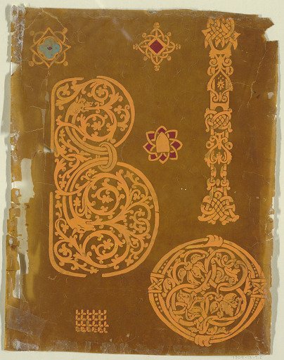 Copies of Romanesque Letters and Motifs for a Woven Fabric