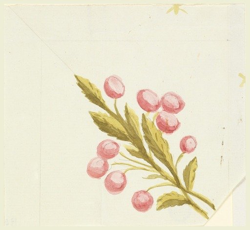 Design for Corner Motif for Woven or Embroidered Border