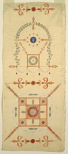 Design for Woven Fabric with Neoclassical Motifs