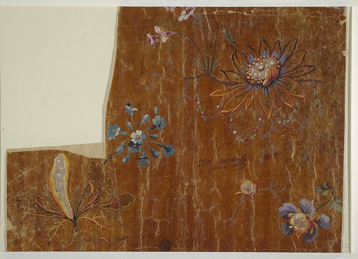 Design for an Embroidered Woven Fabric, Fragment