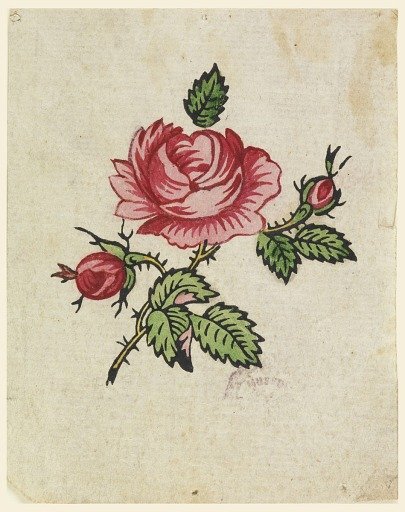 Woodblock Trial Proof for a Printed Textile
