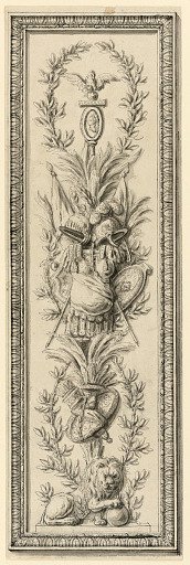 Design for panel with carved trophies