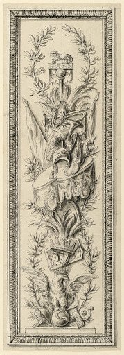 Design for panel with carved trophies