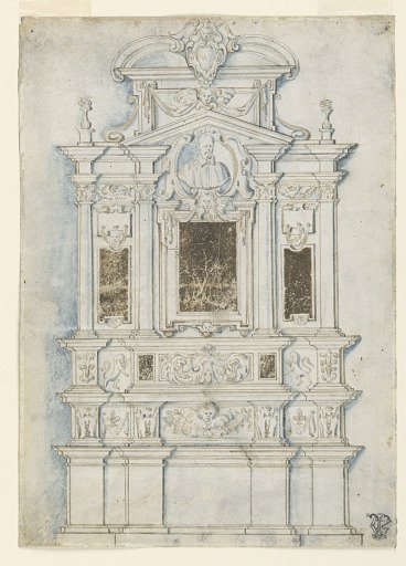 Design for a sepulchral wall monument