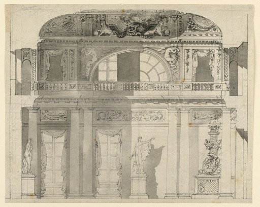 Design for a Salon, with Statues of Apollo and Venus