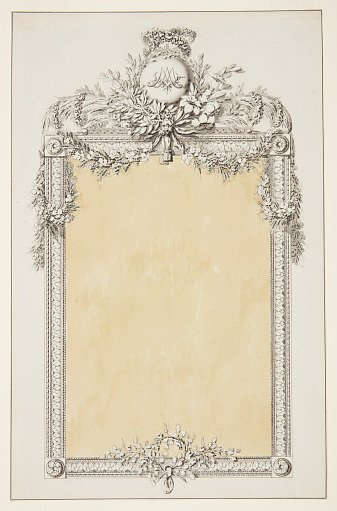 Design for a Mirror Frame with Monogram of Marie-Antoinette