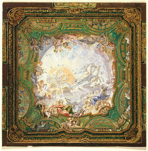 Chariot of Apollo, Ceiling Design for Count Bielinski's Cabinet, Warsaw, Poland