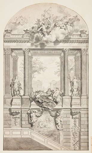 Design for Staircase, Voorst Castle, The Hague, Netherlands