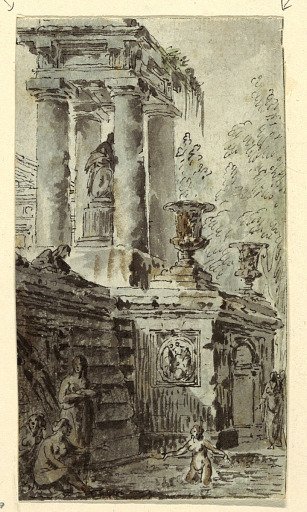 Architectural Fantasy with Figures Bathing