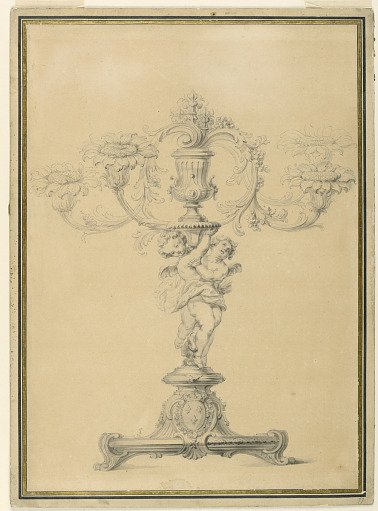 Design for a Metal Candelabrum of Four Branches, for Louis XV's Service