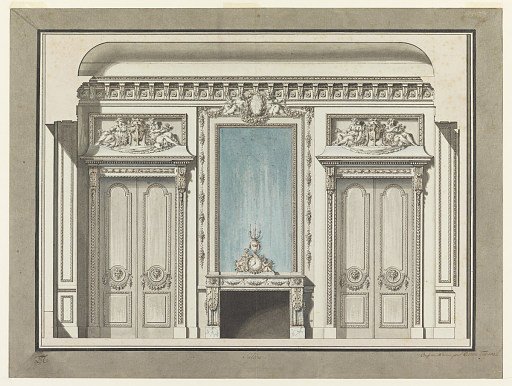 Wall Elevation for a Salon with Mantelpiece