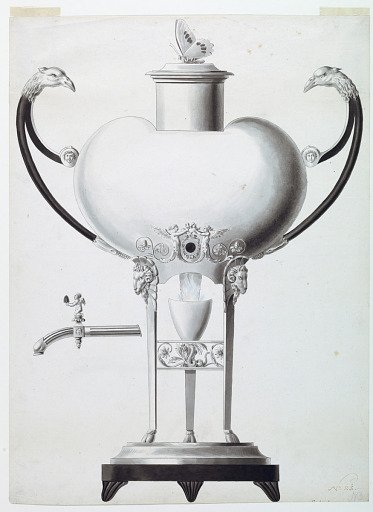 Design for an Urn on a Stand with a Spirit Lamp