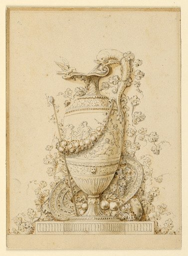 Design for a panel decoration showing a ewer, for a plate in the "Recueil d' Ornements"