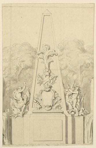 Design for a Monument Flanked by Fountains