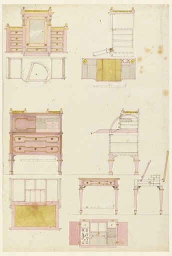 Designs for Mechanical Furniture: Wardrobe, Desk and Dressing Table