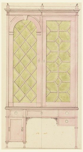 Design for a Bookcase on a Stand, with Alternate Suggestions