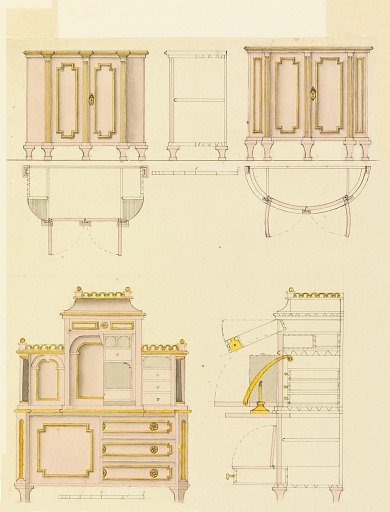 Designs for Mechanical Furniture: Cabinet and Desk