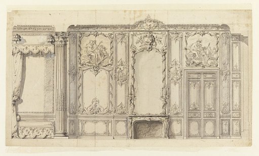 Wall Elevation of the Bedroom of the Prince de Rohan, Hôtel de Soubise, Paris