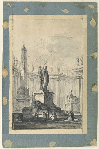 Architectural Fantasy with Fountain and Obelisk