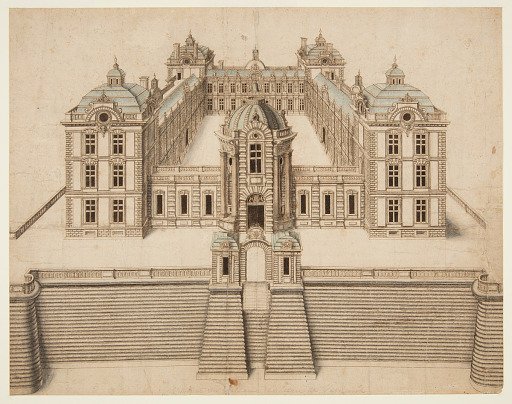 Perspective Rendering of the Chateau de Verneuil, France