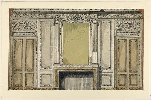 Design for the elevation of a chimney wall of a salon