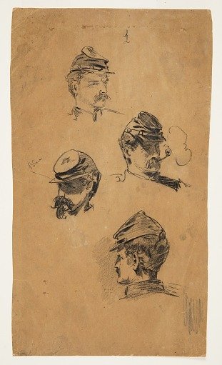 Four Studies of Soldiers' Heads