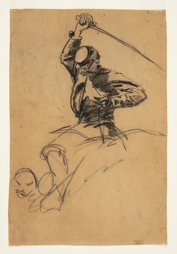 Cavalry Soldier with Sword on Horseback
