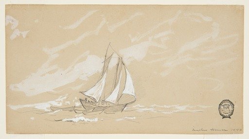 Schooner with Three Dories