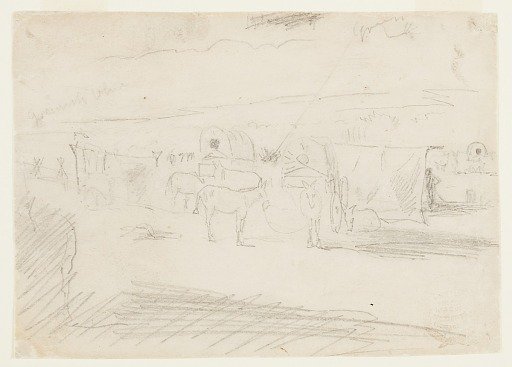 Train of Army Wagons
