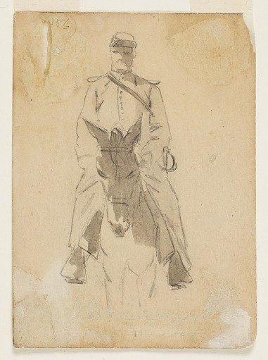 Officer and Head of a Horse