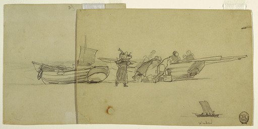 Men and Women Unloading a Fishing Dory, Cullercoats, England