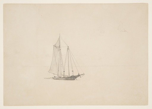 Schooner with Dinghy