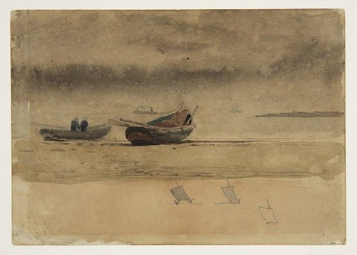 Stern View of Two Rowboats, England