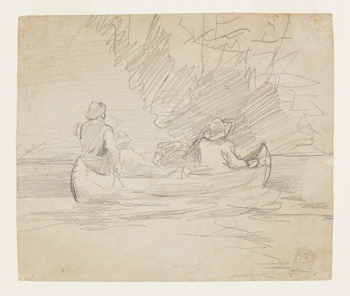 Canoe with Three Men