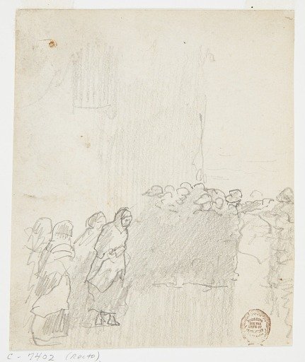 Men and Women Looking Out to Sea, Cullercoats, England