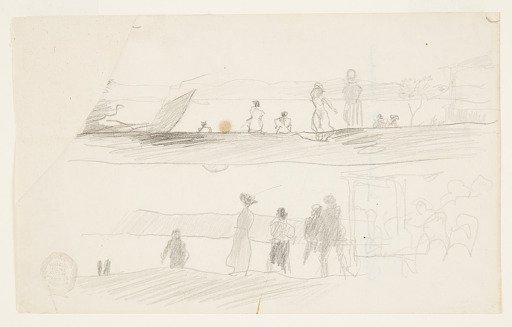 Figures Looking Towards a Bay