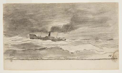 Seascape with Fishing Trawler, Cullercoats, England